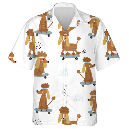 Funny Poodles Dog On Skateboards Trendy Hawaiian Shirt,Hawaiian Shirt Gift, Christmas Gift