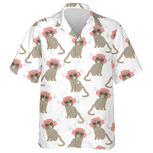 Cats Listening To Music On Headphones Hawaiian Shirt, Hawaiian For Gift