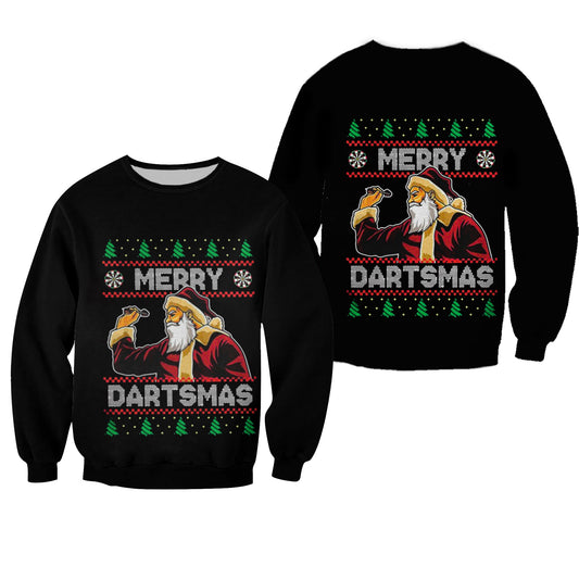Darts Christmas - Santa Claus Play Darts Sweater, Christmas Ugly Sweater, Christmas Gift, Gift Christmas 2024