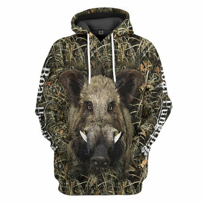 3D Wildschwein Jagd Custom T-Shirt Hoodie Bekleidung