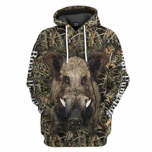 3D Wildschwein Jagd Custom T-Shirt Hoodie Bekleidung