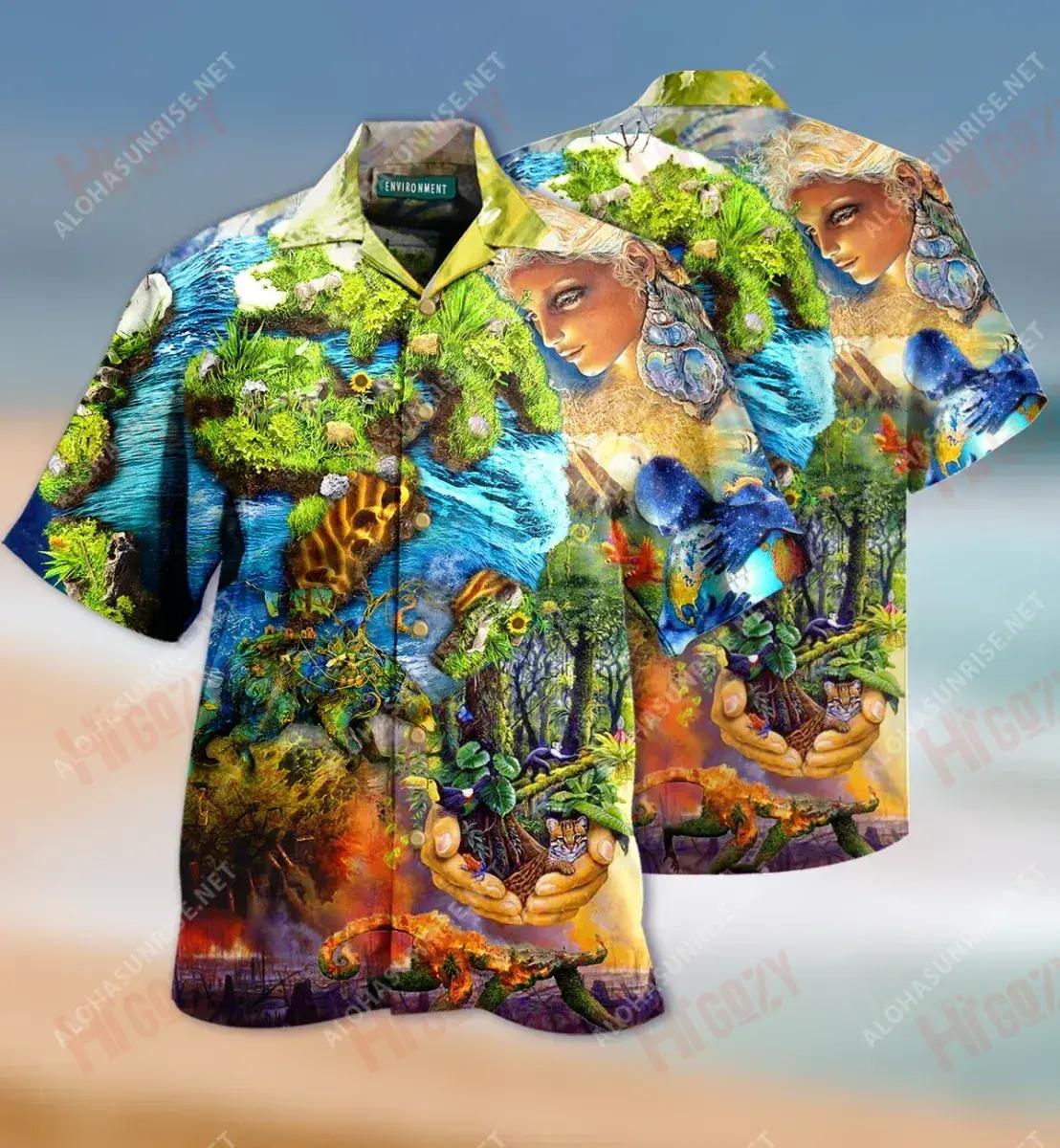 Environmental Protection Short Short Sleeve Shirt Ocean Hawaiian T Shirts Best Hawaiian Shirts Funny Hawaiian Shirts, Hawaiian Shirt Gift, Christmas Gift