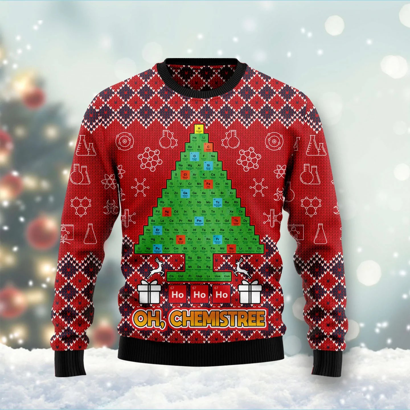 Ho Ho Ho Oh Chemistree Ugly Christmas Sweater unisex womens & mens, couples matching, friends, funny family sweater gifts (plus size available),Christmas Ugly Sweater,Christmas Gift,Gift Christmas 2024