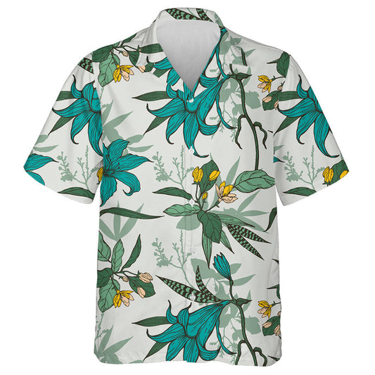 Botanical Flowers Leaves Branches Hand Drawing Design Hawaiian Shirt, Hawaiian Shirt Gift, Christmas Gift