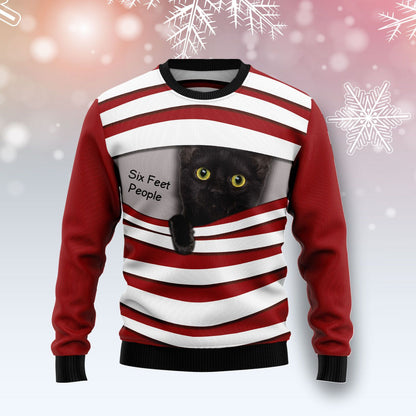 Black Cat Six Feet Ugly Christmas Sweater, Christmas Ugly Sweater,Christmas Gift,Gift Christmas 2022