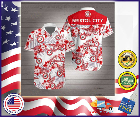 Bristol City Hawaiian Shirt, Hawaiian Shirt Gift, Christmas Gift