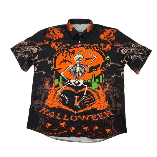 I Love Halloween Black Pumpkin Background Hawaiian Shirt, Hawaiian Shirt Gift, Christmas Gift