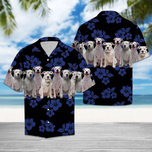 Awesome Dogo Argentino Tropical Hibiscus On Black Pattern Hawaiian Shirt, Hawaiian Shirt Gift, Christmas Gift