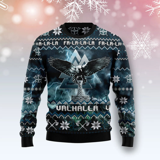 Viking Symbol unisex womens & mens, couples matching, friends, funny family ugly christmas holiday sweater gifts, Christmas Ugly Sweater