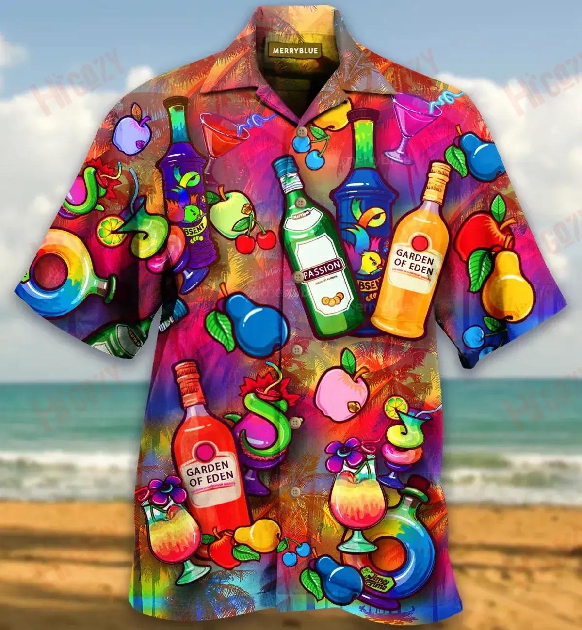 Cocktail Is Therapy Unisex Short Sleeve Shirt Summer Aloha Shirt Best Hawaiian Shirts Hawaiian Shirts For Men, Hwaiian For Gift