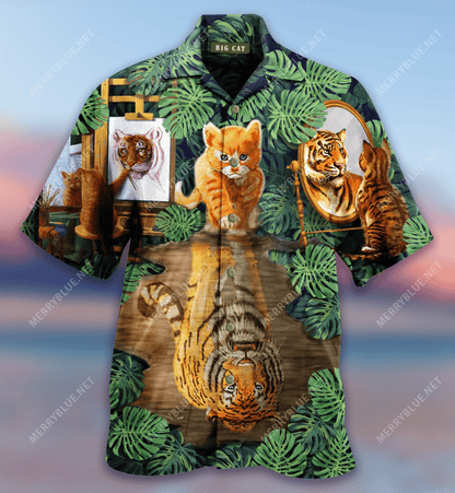 Big Cats Hawaiian Aloha Shirt Hawaiian Shorts Beach Short Sleeve, Hawaiian Shirt Gift, Christmas Gift
