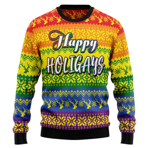 LGBT Gay Pride Happy Holigays Ugly Christmas Sweater,Christmas Ugly Sweater,Christmas Gift,Gift Christmas 2024