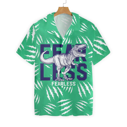 T-Rex Dinosaur On Green Background Pattern Hawaiian Shirt, Hawaiian Shirt Gift, Christmas Gift