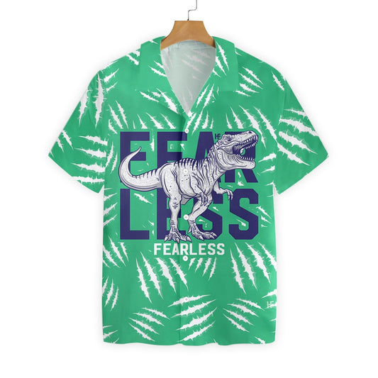 T-Rex Dinosaur On Green Background Pattern Hawaiian Shirt, Hawaiian Shirt Gift, Christmas Gift
