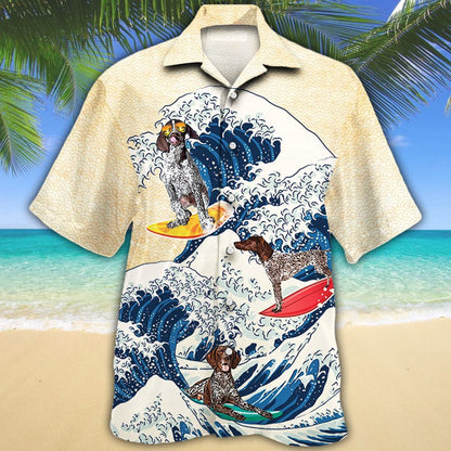 German Shorthaired Pointer Suffering On Wave Hawaiian Shirt,Hawaiian Shirt Gift, Christmas Gift