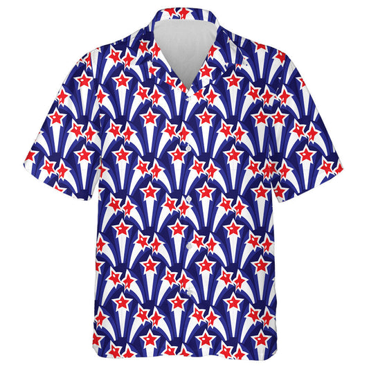 USA National Holiday Repeating Texture With Stars Hawaiian Shirt, Hawaiian Shirt Gift, Christmas Gift