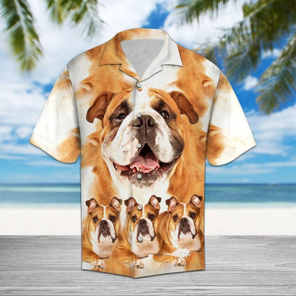Bulldog Great Dog Portrait Gift For Dog Lovers Hawaiian Shirt, Hawaiian Shirt Gift, Christmas Gift
