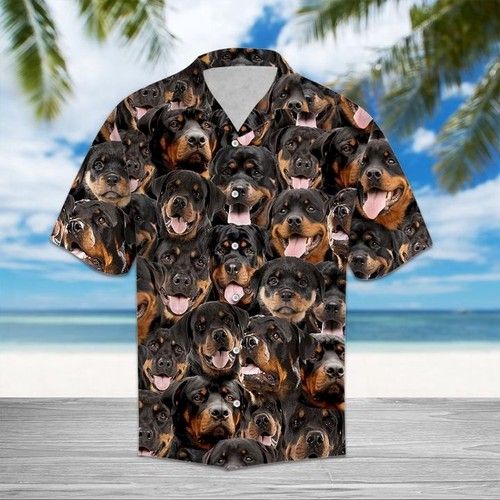 Rottweiler Hawaiian Shirt Summer, Hawaiian Shirt Gift, Christmas Gift