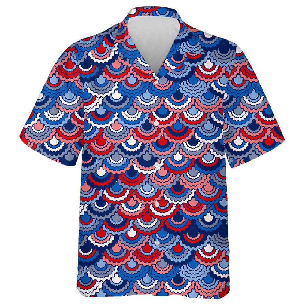 Festive American Flag Ribbons Bunting Scales Decoration Hawaiian Shirt, Hawaiian Shirt Gift, Christmas Gift