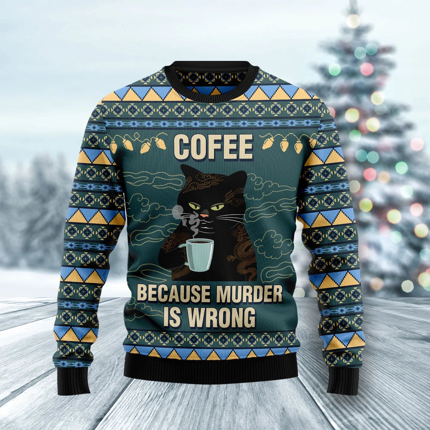 Coffee Cat Ugly Christmas Sweater,Christmas Gift,Gift Christmas 2024