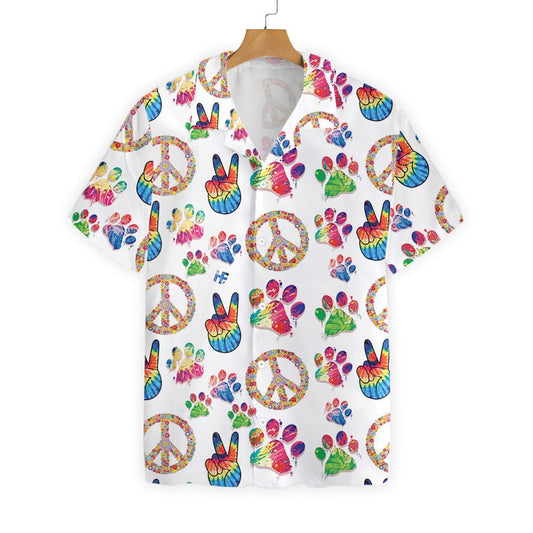 Peace Love Dog Hawaiian Seamless Design Hawaiian Shirt,Hawaiian Shirt Gift, Christmas Gift