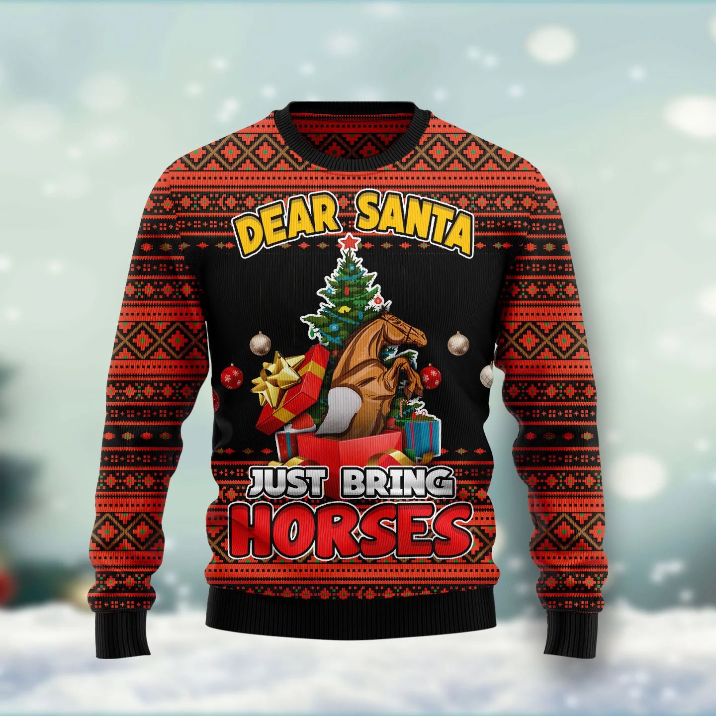 Dear Santa Just Bring Horses Ugly Christmas Sweater,Christmas Gift,Gift Christmas 2024