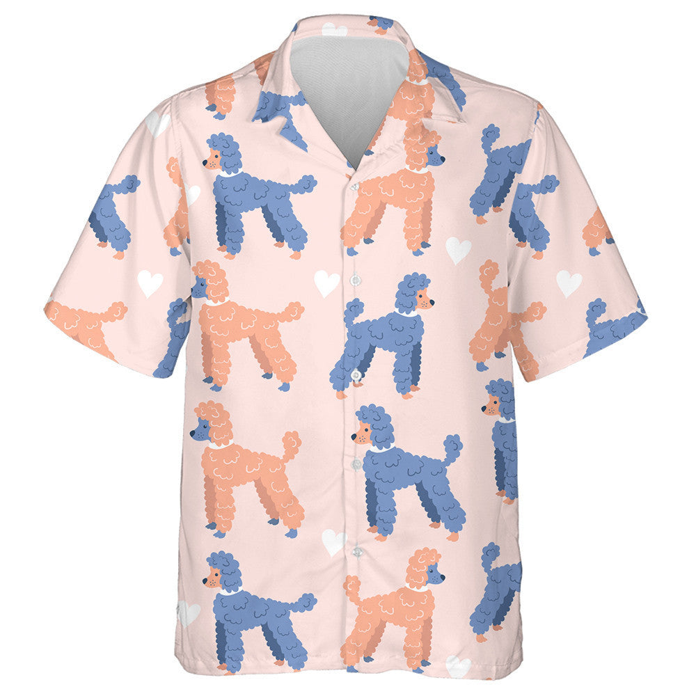 Lovely Cute Poodle Dogs Hand Drawn Pets Hawaiian Shirt, Hawaiian Shirt Gift, Christmas Gift