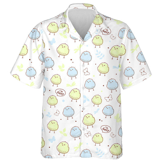 Blue And Green Hatched Chicken With Dragonfly Butterfly Hawaiian Shirt, Hawaiian Shirt Gift, Christmas Gift