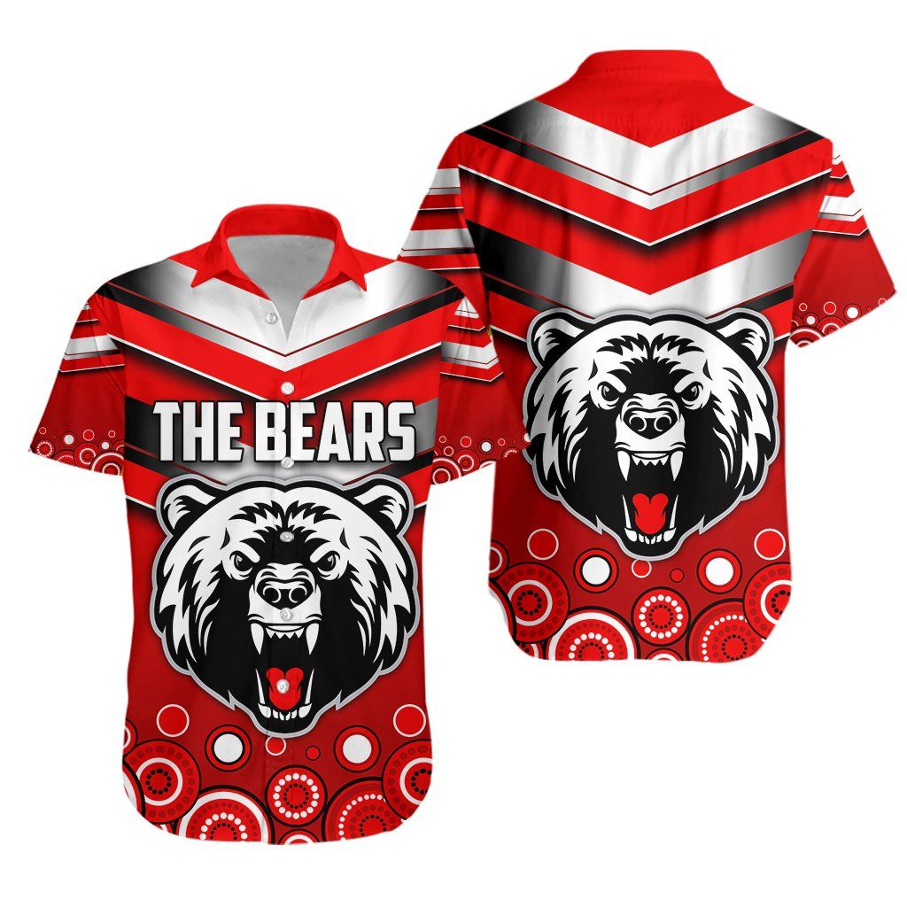 Bears Hawaiian Aloha Shirt North Sydney Th5 Hawaiian Shorts Beach Short Sleeve, Hawaiian Shirt Gift, Christmas Gift