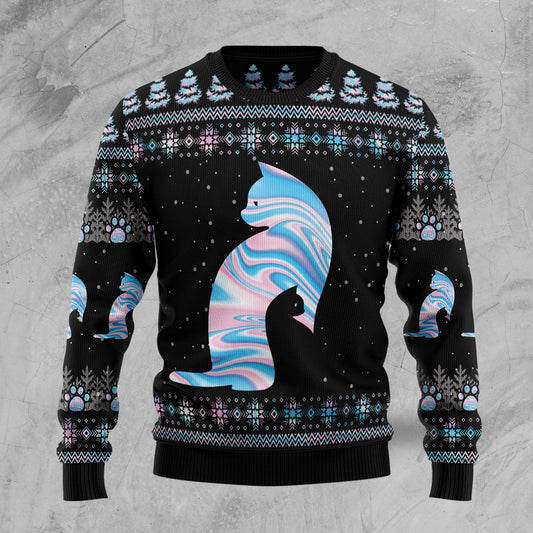 Cat Hologram Ugly Christmas Sweater,Christmas Ugly Sweater,Christmas Gift,Gift Christmas 2022