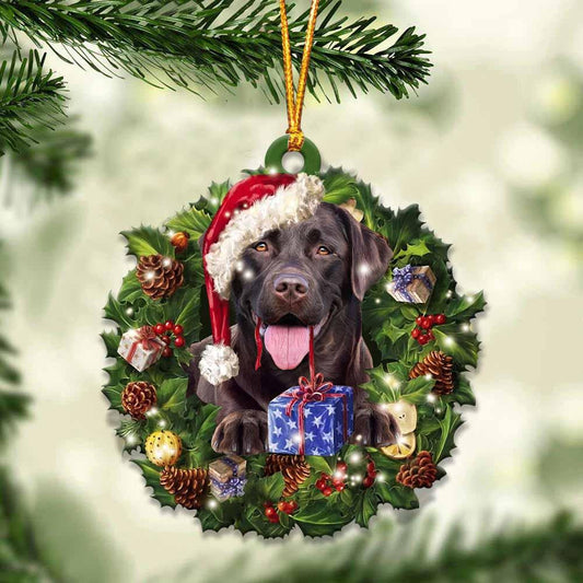 Chocolate Labrador Retriever and Christmas gift for her gift for him gift for Chocolate Labrador Retriever lover ornament, Christmas Gift, Christmas Decoration