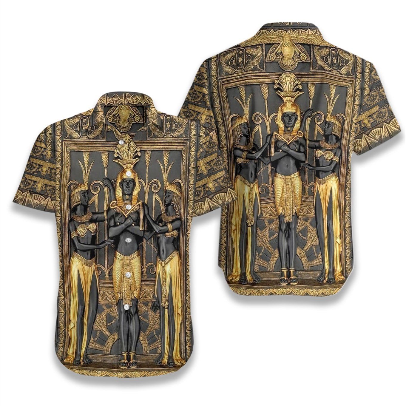 Ancient Egypt Pharaoh Hawaiian Aloha Shirt Hawaiian Shorts Beach Short Sleeve, Christmas Gift