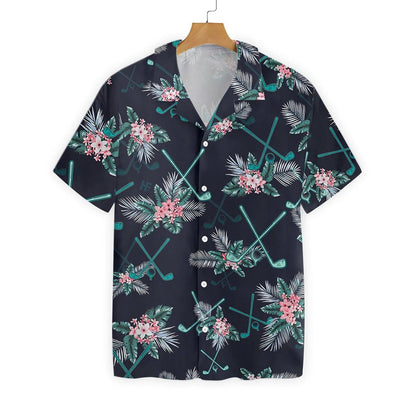 Green Golf Clubs Tropical Florals Themed Design Hawaiian Shirt, Hawaiian Shirt Gift, Christmas Gift