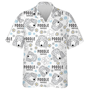 Little Face Of Grey Poodle Dog Hawaiian Shirt, Hawaiian For Gift