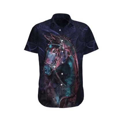 Hippie Horse Watercolor Design Hawaiian Shirt, Hawaiian For Gift