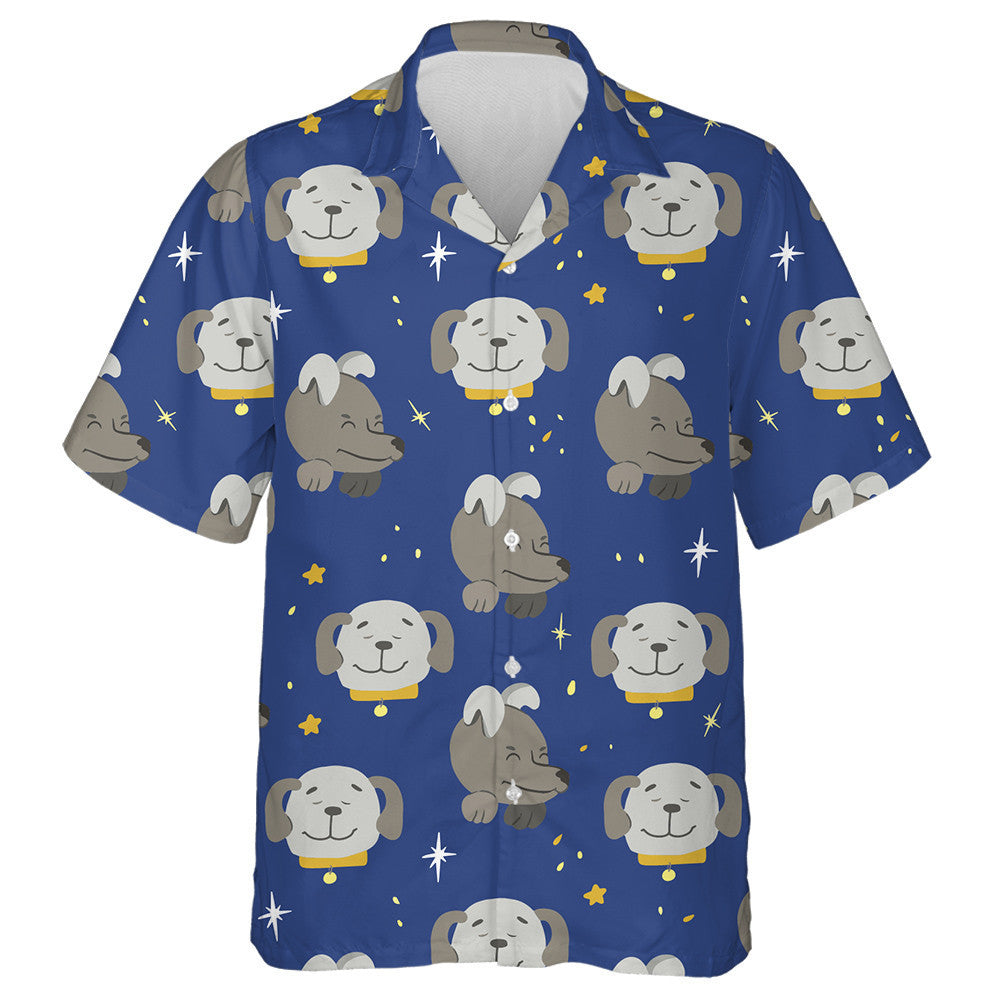 Dogs The Night Sky With Stars In Cartoon Background Hawaiian Shirt, Hawaiian Shirt Gift, Christmas Gift