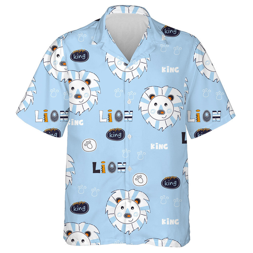 Funny Lion King And Footprint Hawaiian Shirt,Hawaiian Shirt Gift, Christmas Gift
