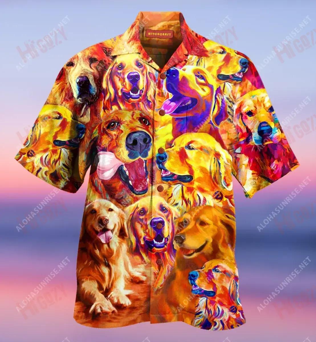 Best Retriever Dad Ever Unisex Short Hawaiian Shirt Vacation Tropical Shirts Hawaiian Crazy Shirts Funny Hawaiian Shirts, Hawaiian Shirt Gift, Christmas Gift
