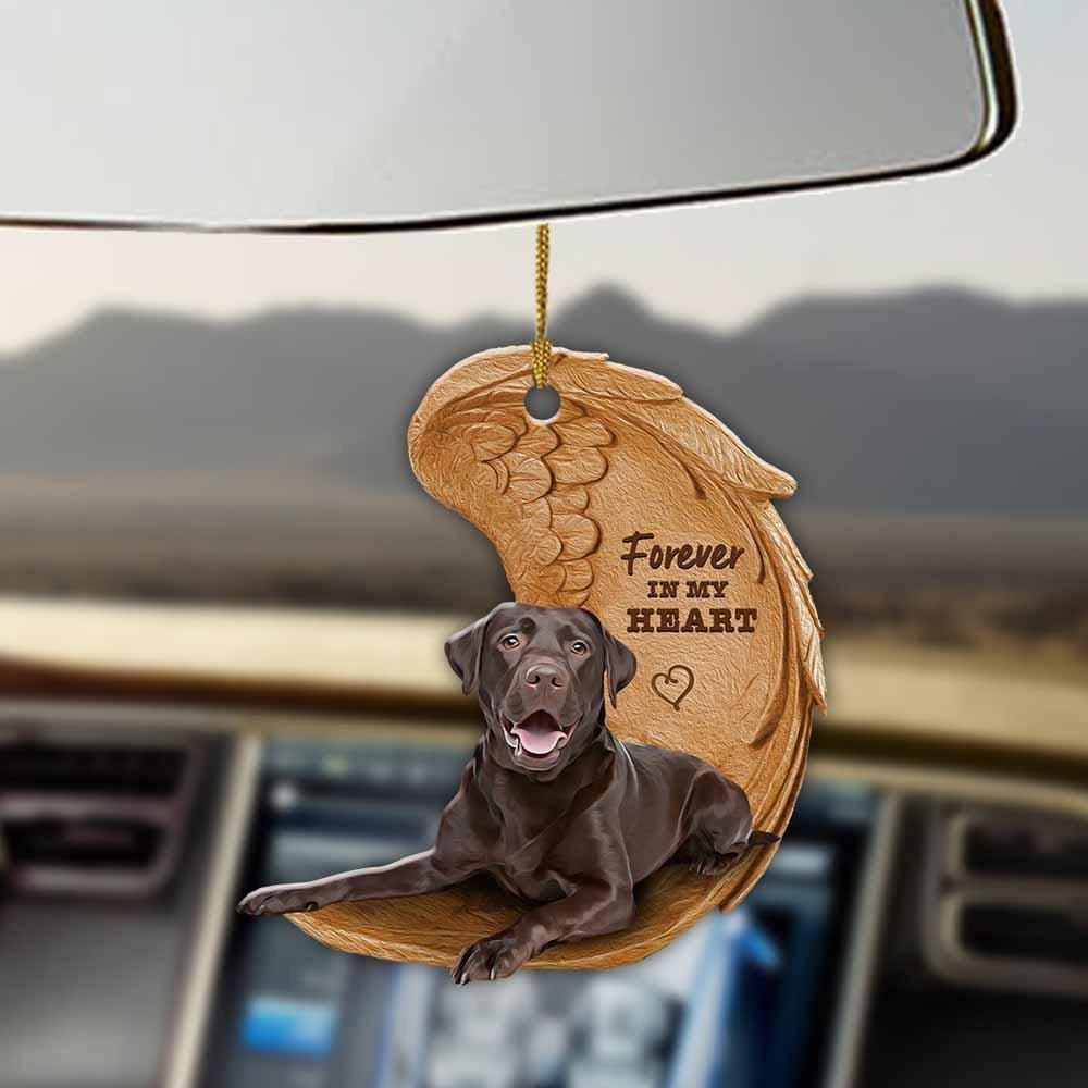 Chocolate Labrador retriever forever in my heart chocolate lab lover dog mom two sided ornament, Christmas Gift, Christmas Decoration
