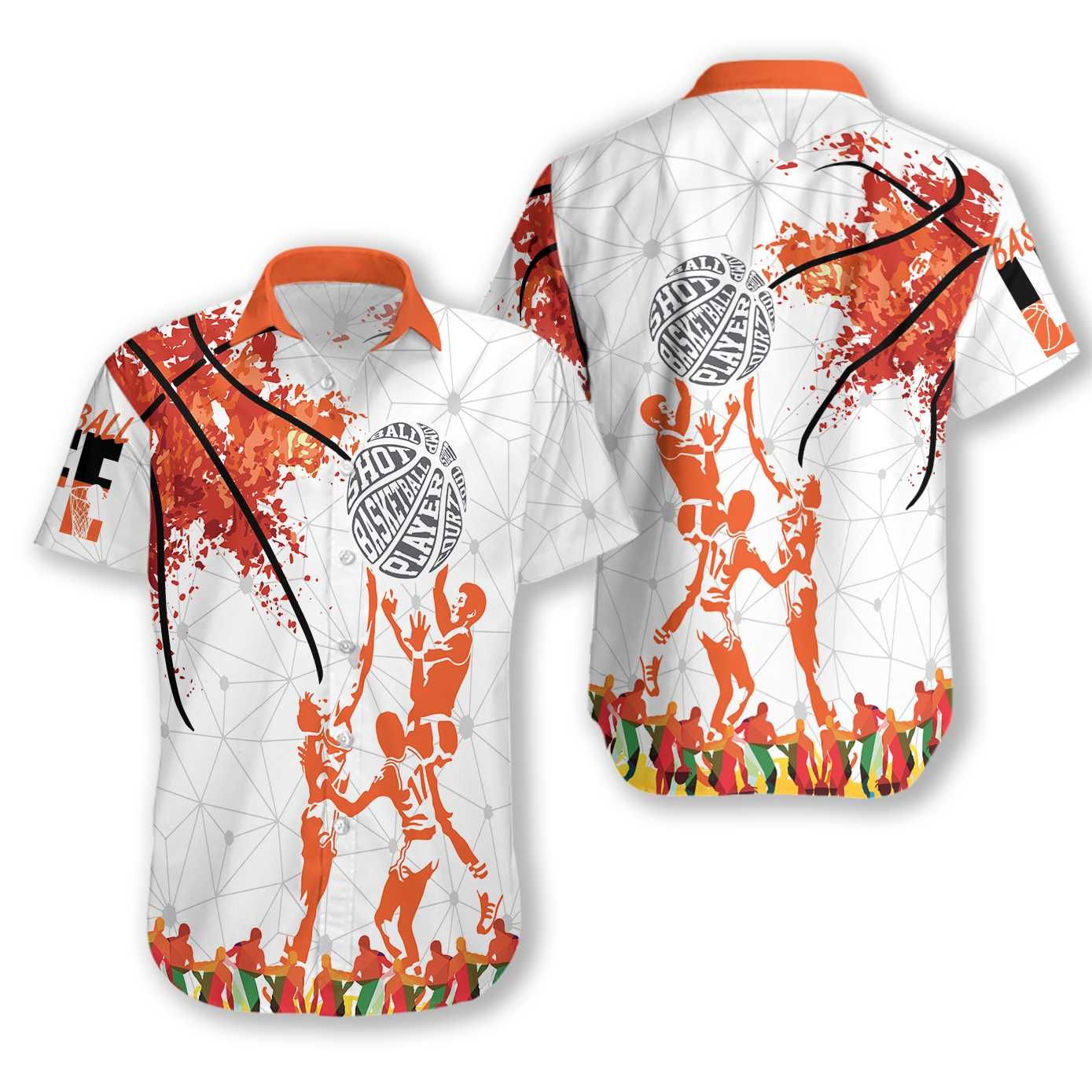 Basketball Ez15 3010 Hawaiian Aloha Shirt Hawaiian Shorts Beach Short Sleeve, Hawaiian Shirt Gift, Christmas Gift