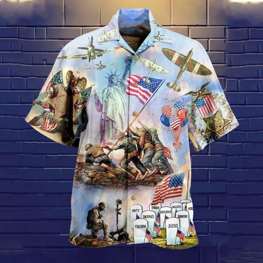 I Love Veteran Nice Ornamental Hawaiian Shirt, Hawaiian For Gift