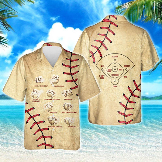 Baseball Pitching Grips Hawaiian Shirt, Hawaiian Shirt Gift, Christmas Gift