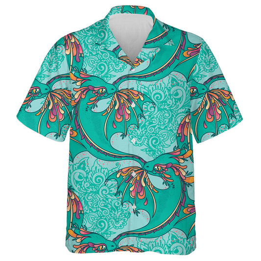 Cute Colorful Green Dragons Vintage Style Hawaiian Shirt, Hawaiian Shirt Gift, Christmas Gift