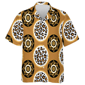 Wild Animals Leopard Skin With Baroque On Brown Hawaiian Shirt, Hawaiian Shirt Gift, Christmas Gift