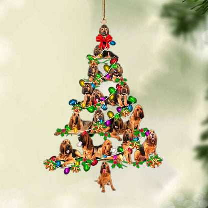 Bloodhound-Christmas Tree Lights-Two Sided Christmas Plastic Hanging Ornament, Christmas Ornament Gift, Christmas Gift, Christmas Decoration