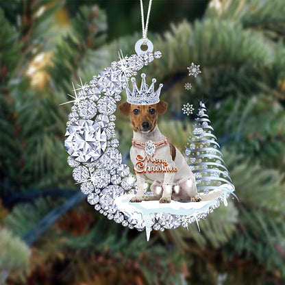 Jack Russell Terrier Diamond Moon Merry Christmas Ornament Christmas Gift For Dog Lover, Christmas Gift,Christmas Decoration