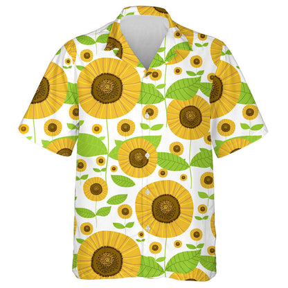 Different Sized Of Sunflower Drawing By Hand Pattern Hawaiian Shirt, Hawaiian Shirt Gift, Christmas Gift