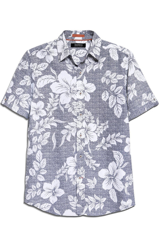 Hibiscus Print Hawaiian Aloha Shirt Hawaiian Shorts Beach Short Sleeve, Hawaiian Shirt Gift, Christmas Gift