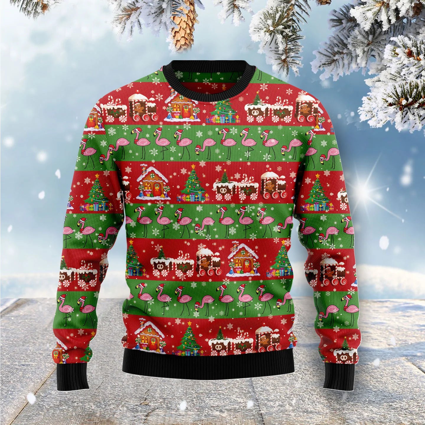 Flamingo Snow Ugly Christmas Sweater,Christmas Ugly Sweater,Christmas Gift,Gift Christmas 2024