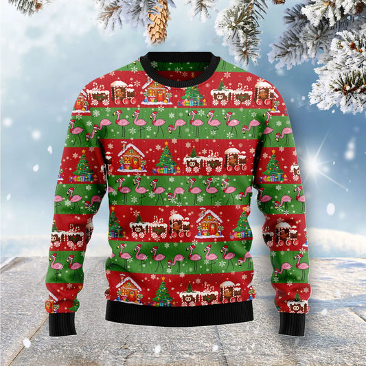 Flamingo Snow Ugly Christmas Sweater,Christmas Ugly Sweater,Christmas Gift,Gift Christmas 2024